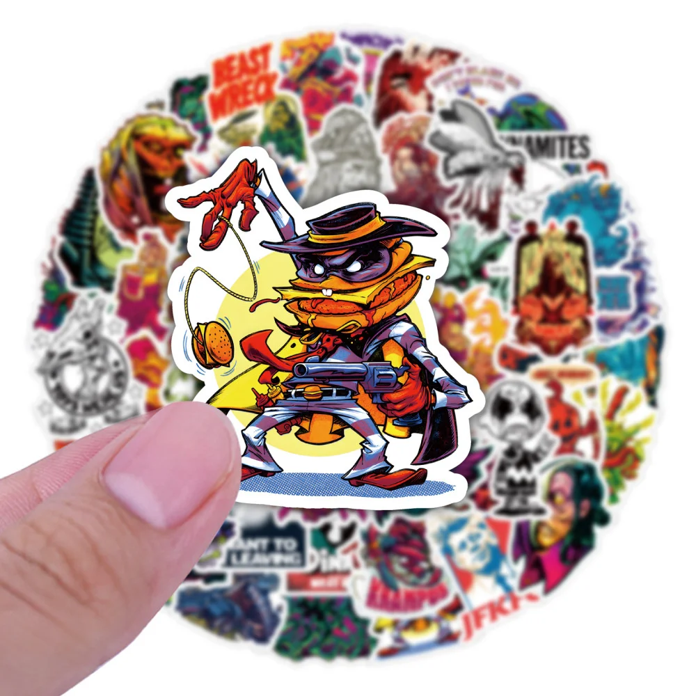 

50pcs Vintage Graffiti Halloween Fauvism Stickers For Ipad Laptop Scrapbooking Supplies Stationery Guitar DIY Sticker Aesthetic