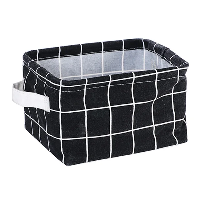 Toy storage Fabric Foldable Storage Basket Cotton and Hemp Desktop Storage Box Small Fresh Waterproof Storage Basket Storage Box 6