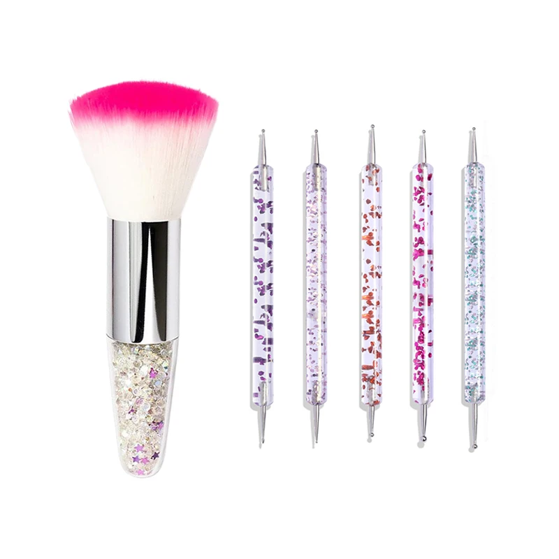 Nail Art Brush Remove Nail Dust Brush Acrylic UV Gel Polish Powder Cleaning Tool Beauty Makeup Brushes Manicure Accessories 2
