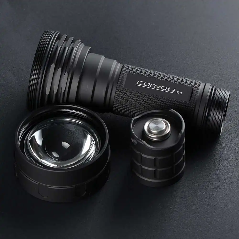 Convoy 줌 가능한 LED 손전등, 온도 제어 토치 램프, 4/12 그룹 모드, Z1 SST40, 2000LM, 5000K, 6500K 18650/21700 배터리