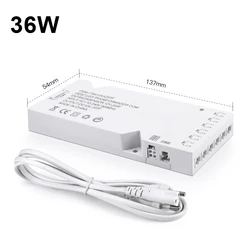 Versatile Centralized Power Supply 12V DC for LED Lighting with Multiple Port Options (36W 6xDupont Port)