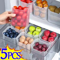 1/5PCS Refrigerator Storage Boxes Food Fresh Organizer Cold Storage Crisper Fruit Spice Food Container Boxes Home Kitchen Boxes 1