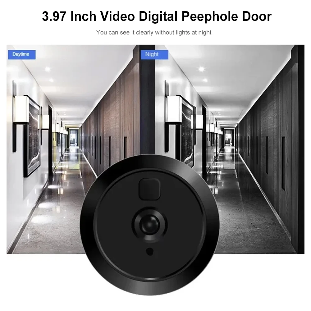 Digital Magic Eye Electronic Viewfinder Night Vision Door Peephole Camera 3.97in LCD Screen 1400mAh Build-in Lithium Battery