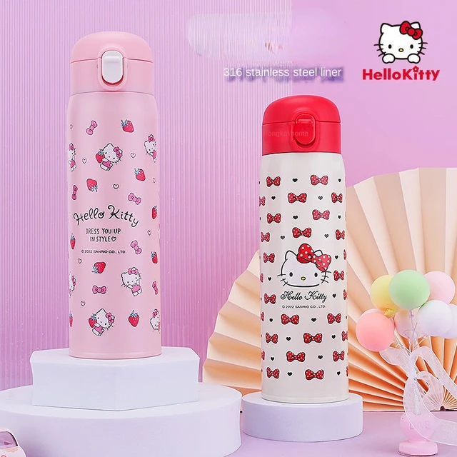 Kawaii Hello Kitty Reusable Coffee Cups with Lids Straw Portable Vacuum  Cold Hot Cup for Water Juice Milk Camping Water Bottle - AliExpress