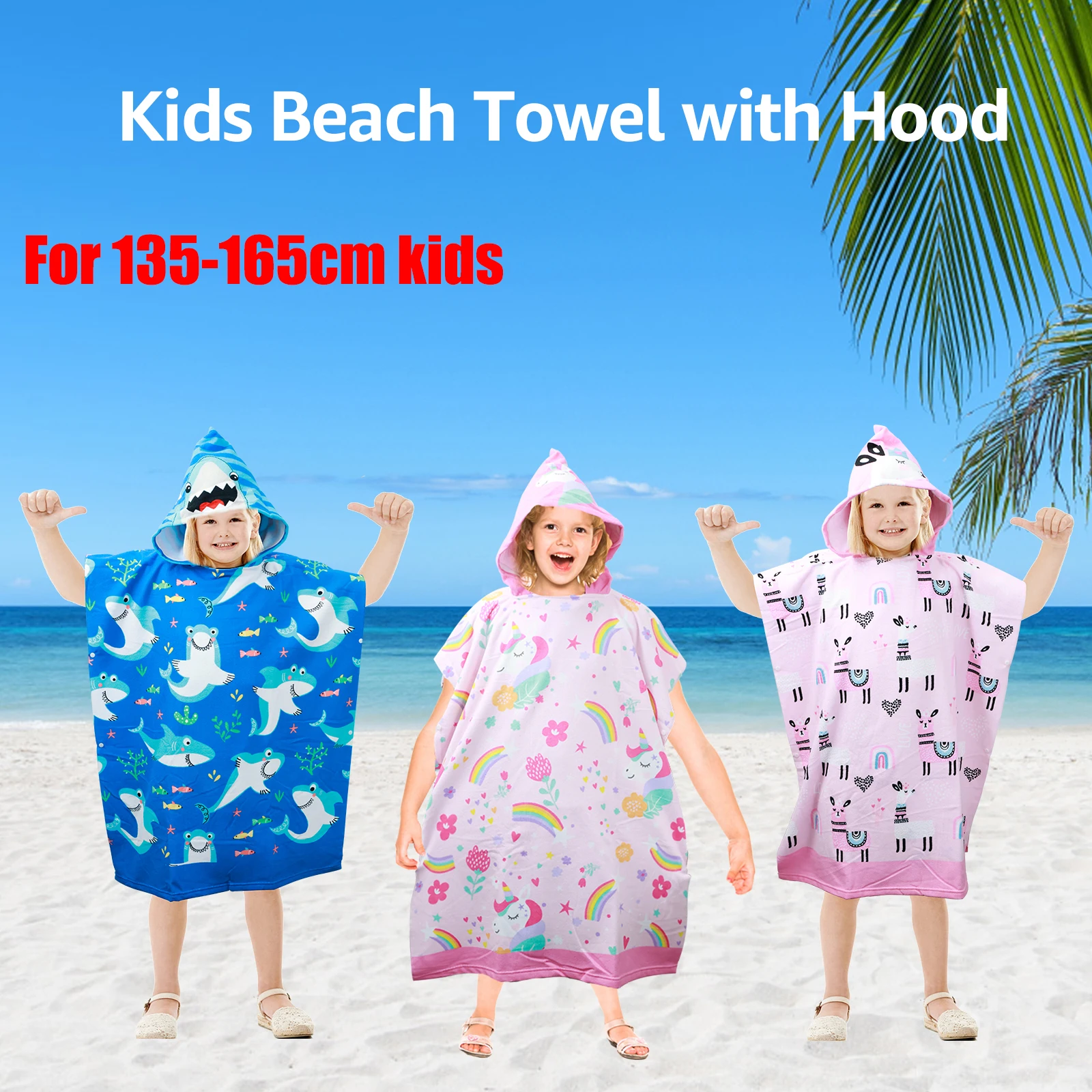 Cartoon Baby Bath Towel Microfiber Children's Bathrobe Cloak Hooded Cloak Children Kids Beach Swimming Changing Robe Towel