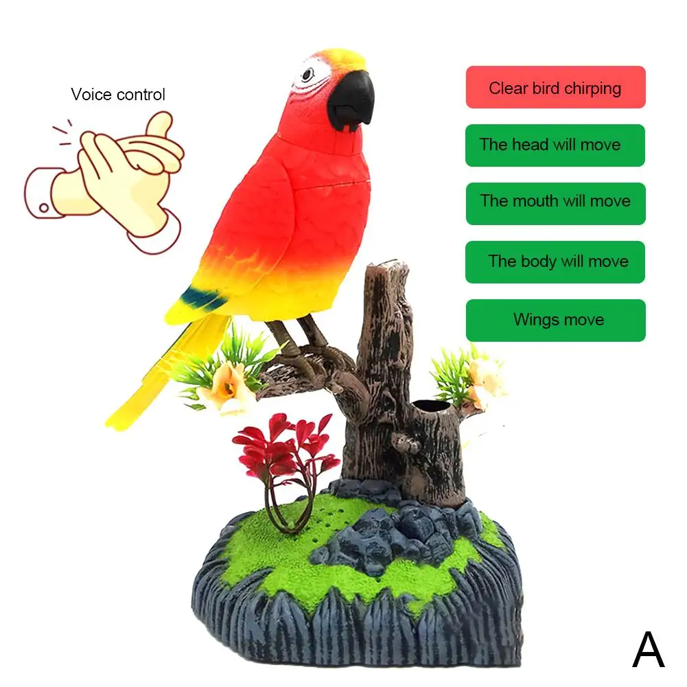 Clapping Voice Control Induction Electronic Parrot Children's Toy Bird Gift Garden Display Pet Toy Electric Sound K7x3 6