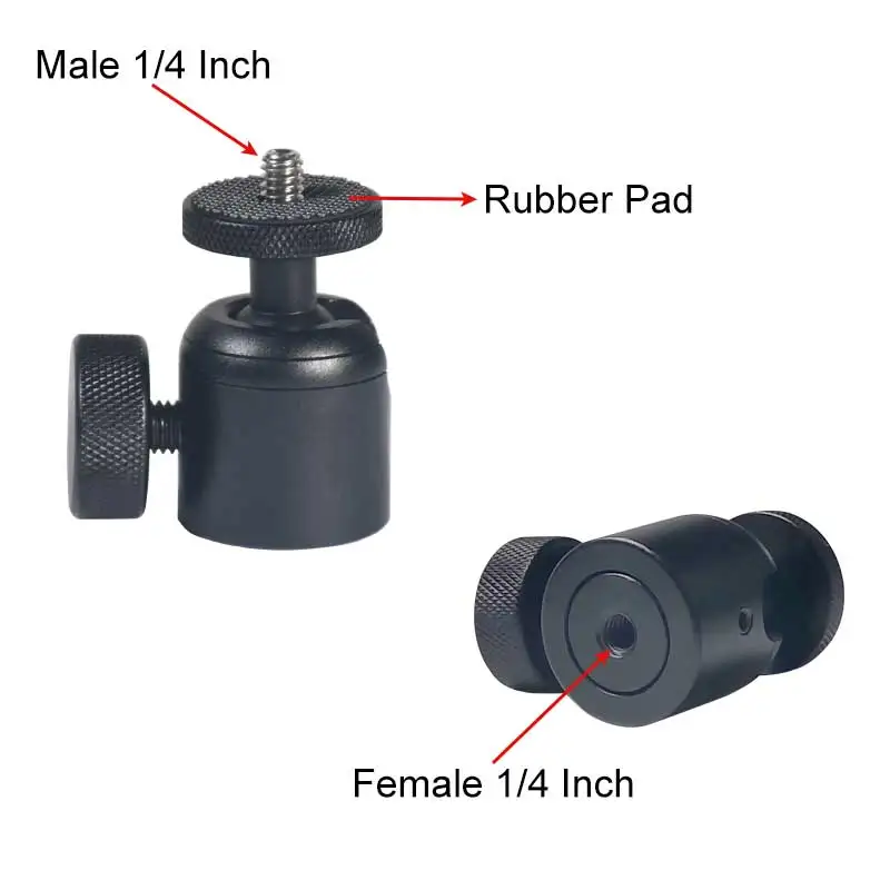 Metal Tripod Ballheads Mount Adapter Camera Photo 1/4 Mini Tripe Rotating Swivel Head For Phone Flash Holder Stand Accessories tripod ball head