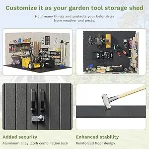 Patiowell 8' x 10' Plastic Outdoor Storage Shed with Floor