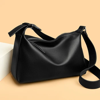 Borse ad alta capacità stile retrò Borsa a tracolla semplice per il tempo libero Borsa a tracolla in tinta unita in pelle PU di alta qualità per donna 1