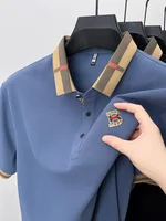 Marque de luxe logo polo à manches courtes hommes été nouveau haut de gamme en soie coton respirant Paul T-shirt mode décontracté vêtements pour hommes 3