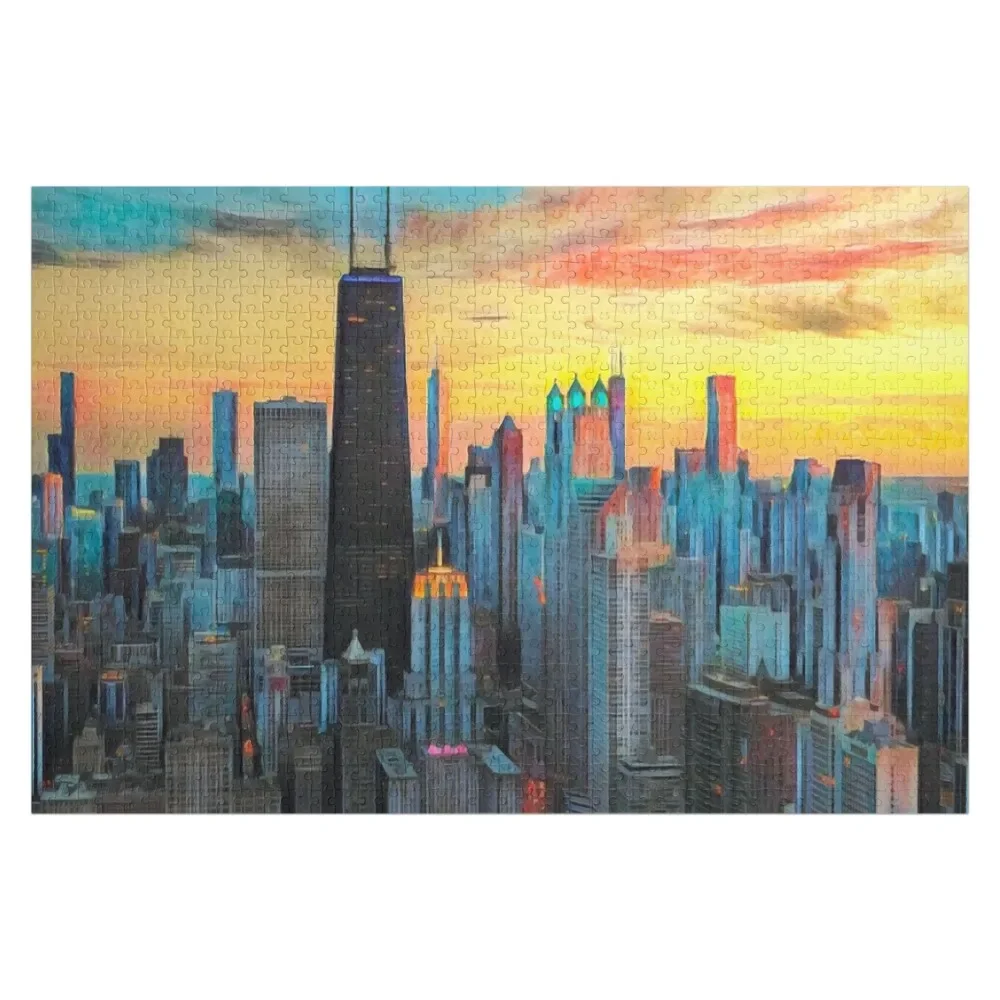 

Chicago Skyline Jigsaw Puzzle Customized Photo Jigsaw Custom Puzzle