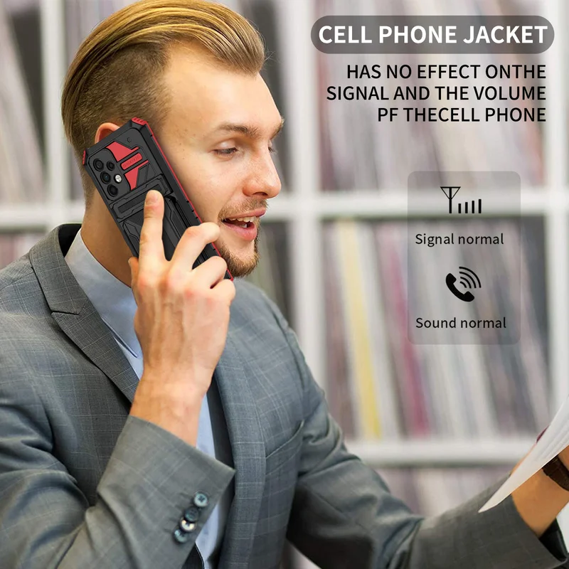 Durable Card Slot Armor Case with Anti-Shock Back Cover