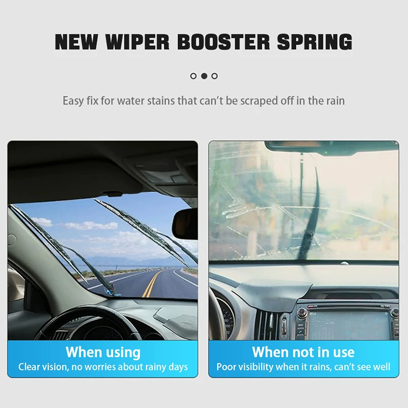 2Pcs Car Wiper Blade Booster Spring – Universal Alloy Windshield Wiper Enhancement Strip for Better Contact & Clear View
