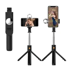 

Selfie Stick 6 in 1 Foldable Mini Tripod with Fill Light Shutter Wireless Bluetooth Remote for Smartphone iphone 13 pro max