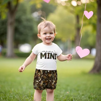 Boys Summer Outfits Graphic Print Tee with Elastic Waist Shorts Set for Toddlers - 2 Piece Clothing Ensemble 1