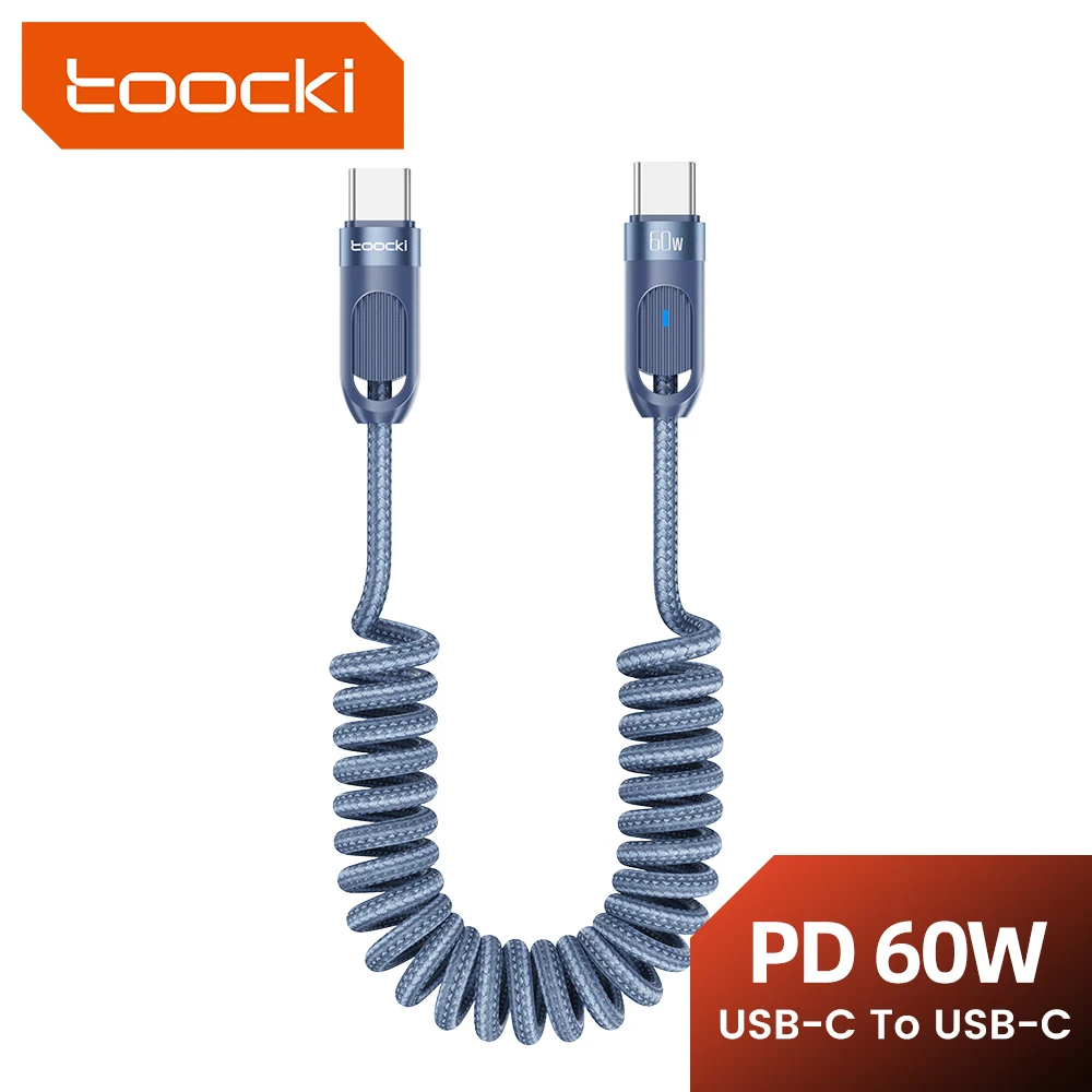 iPhone 15 시리즈 C용 Toocki 60W USB C 케이블 - 유형 C 와이어..