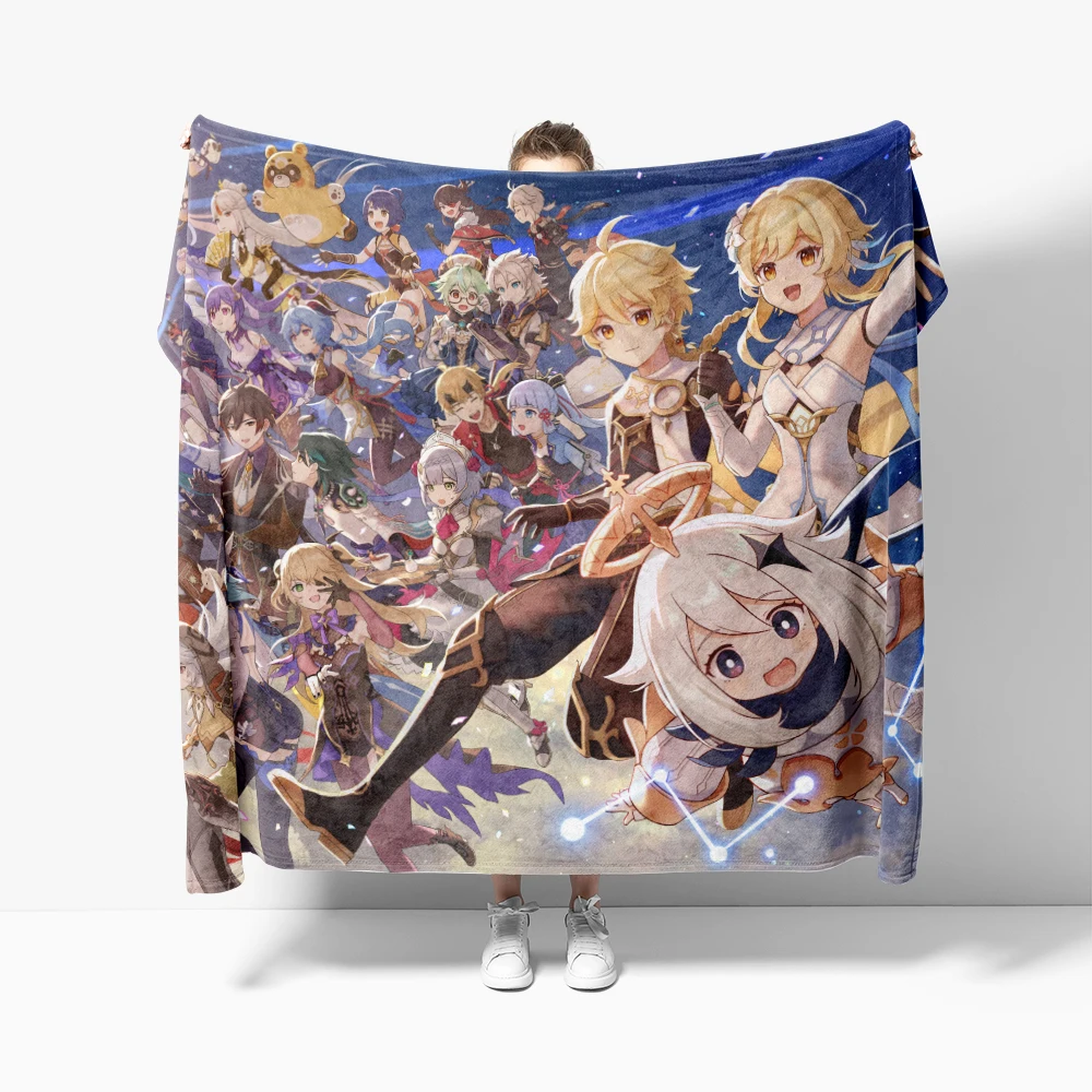 genshin impact blankets soft flannel blankets breathable super warm bedding and travel blankets anime blankets customizable