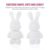 2 Pcs White Embryo Rabbit Piggy Bank Bunny Purse Coin Kids Cartoon Cute Vinyl Unfinished Child Toys 5