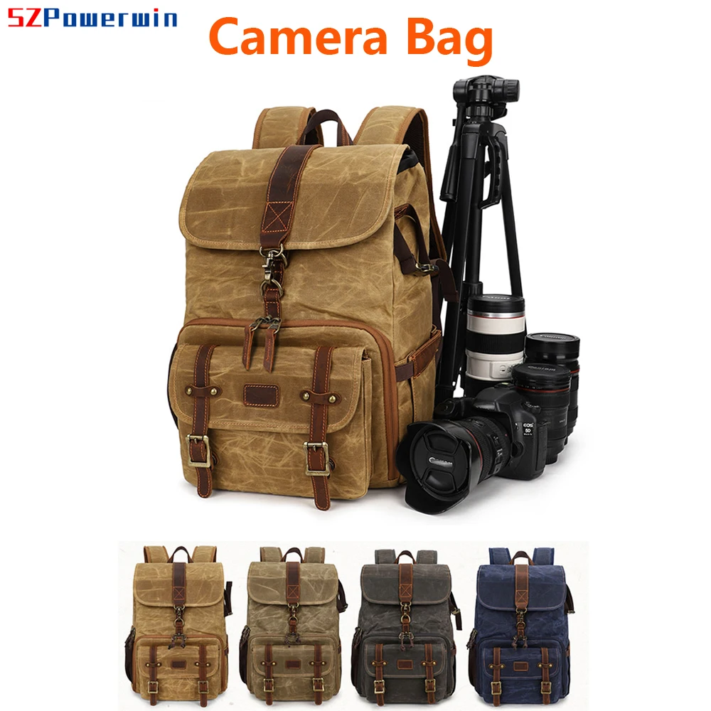 Steel Horse Leather The Gaetano | Large Leather Backpack Camera Bag with Tripod Holder