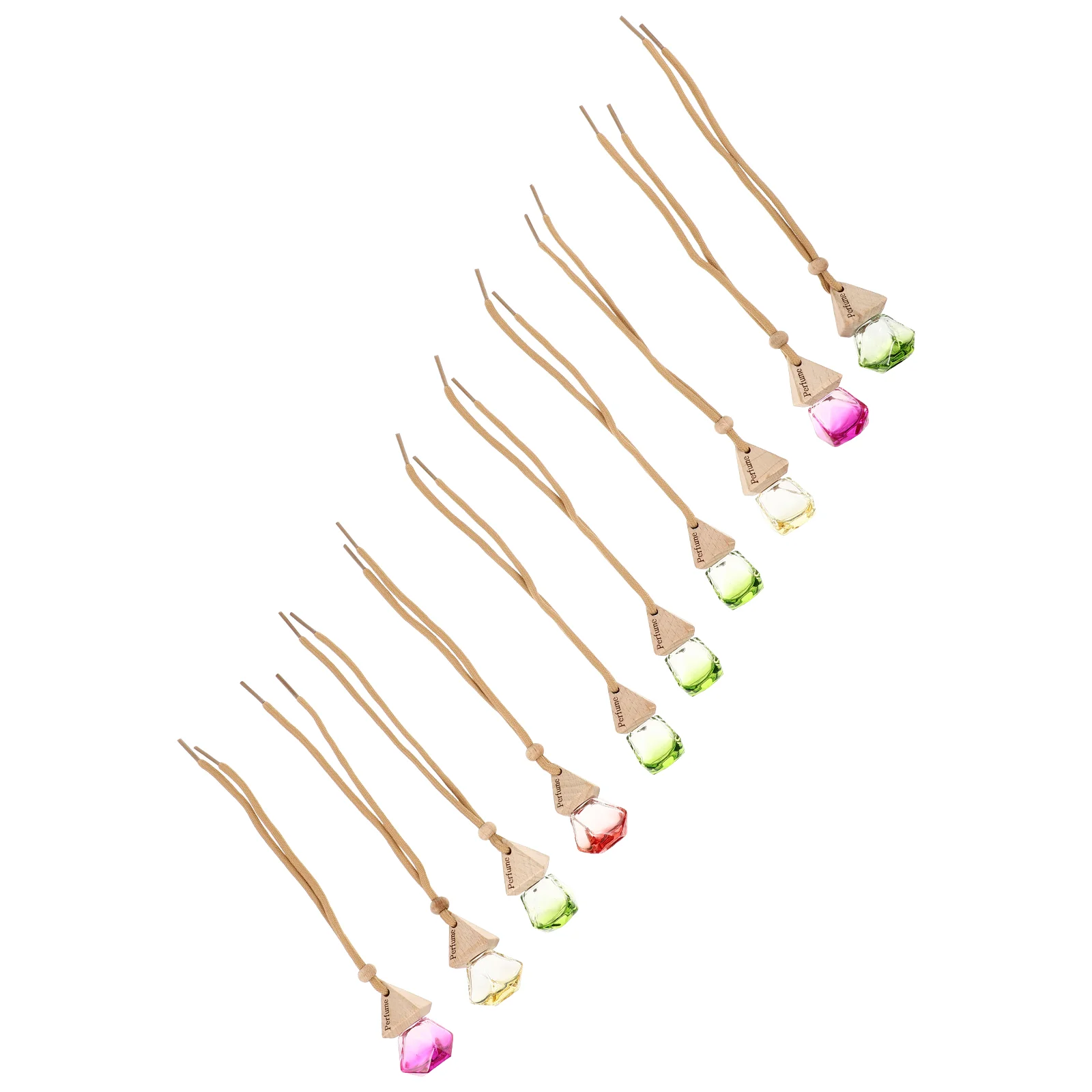 

10 Pcs Pendant Car Perfume Bottle Decor Rearview Mirror Hanging Accessories Glass