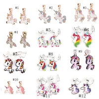 GRACE JUN Unicorn Clip on Earrings for Women Girl Party Birthday Without Pierced Earrings Cute Hypoallergenic Earrings Good Gift 2