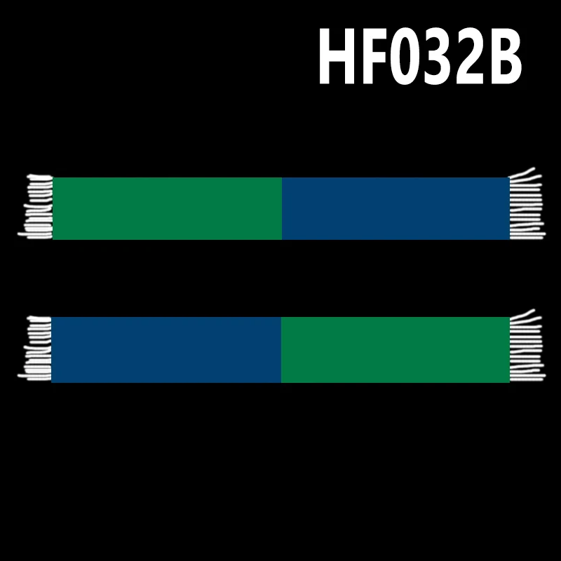 

MHFC 145*18 cm Size Half Green Half Blue Scarf for Fans Double-faced Knitted HF032B