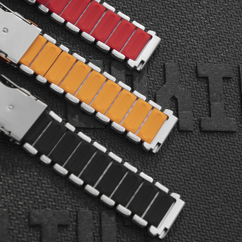 Premium Titanium-Silicone Wristband Strap - 22mm