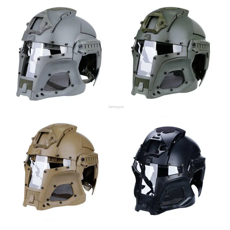 

Men Iron Warrior Military Combat Helmets Full-covered Airsoft Paintball Helmet Full Face Protective Tactics Helmet