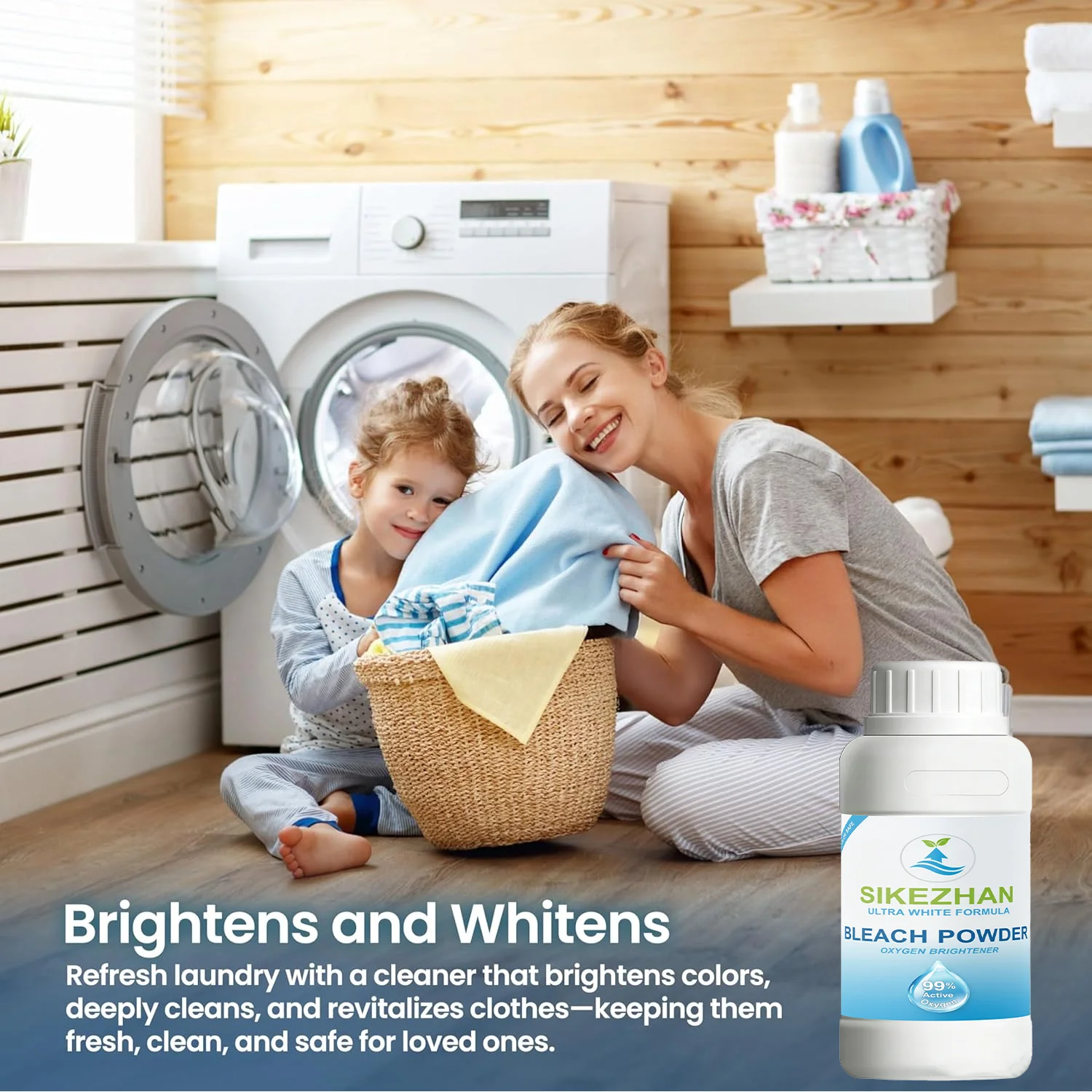 Ultra-Pure Oxygen Bleach Powder – Chlorine-Free Stain Remover & Whitener, Color-Safe All-Purpose Cleaner