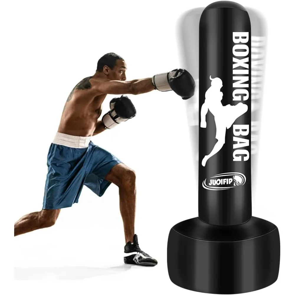 

JUOIFIP Standing Punching Bag for Adults 69'' Heavy Bag with Stand Inflatable Boxing Bags Freestanding Kickboxing Bag Equipment