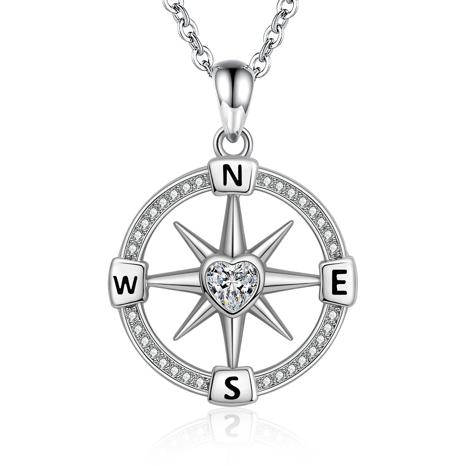 Sterling Silver Compass Inspirational 