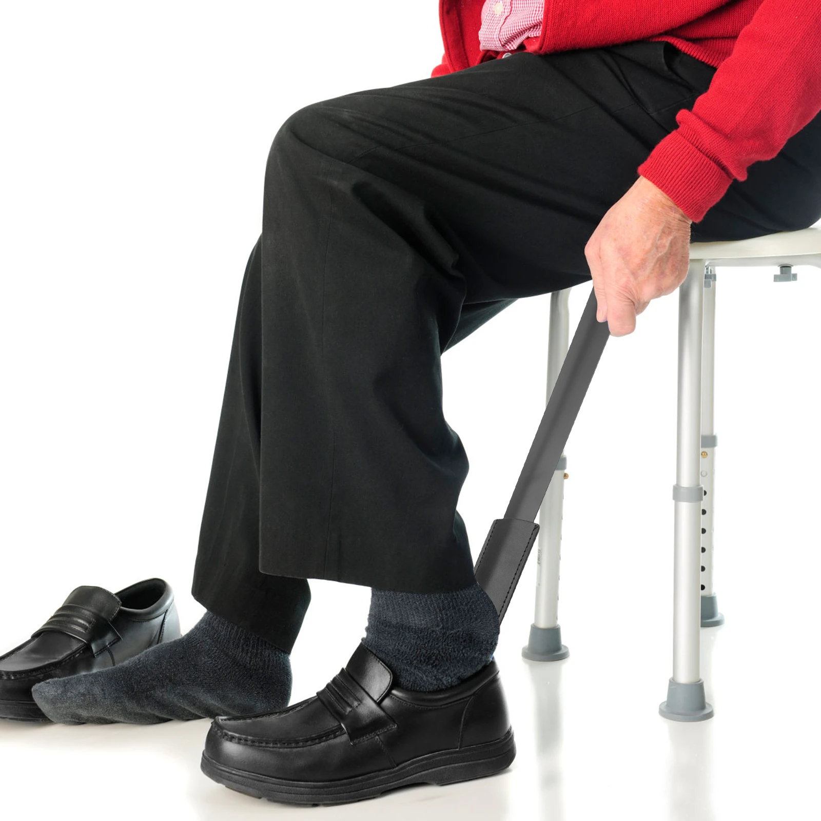 Cuerno de zapato con mango de metal largo hombre, bota de viaje para personas mayores, cuchara, botas, herramienta, de acero inoxidable| | - AliExpress