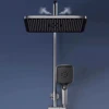 White Piano Digital Bathroom Shower System Hot Cold Bathroom Faucet Rainfall Shower Head Thermostatic Piano Digital Shower Set 6