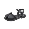 Girls Summer Sandals Toe-covered Anti-kick 2024 Brand New Children Flat Sandals Princess Retro Classic Ins Hot Fashion Soft Chic 6