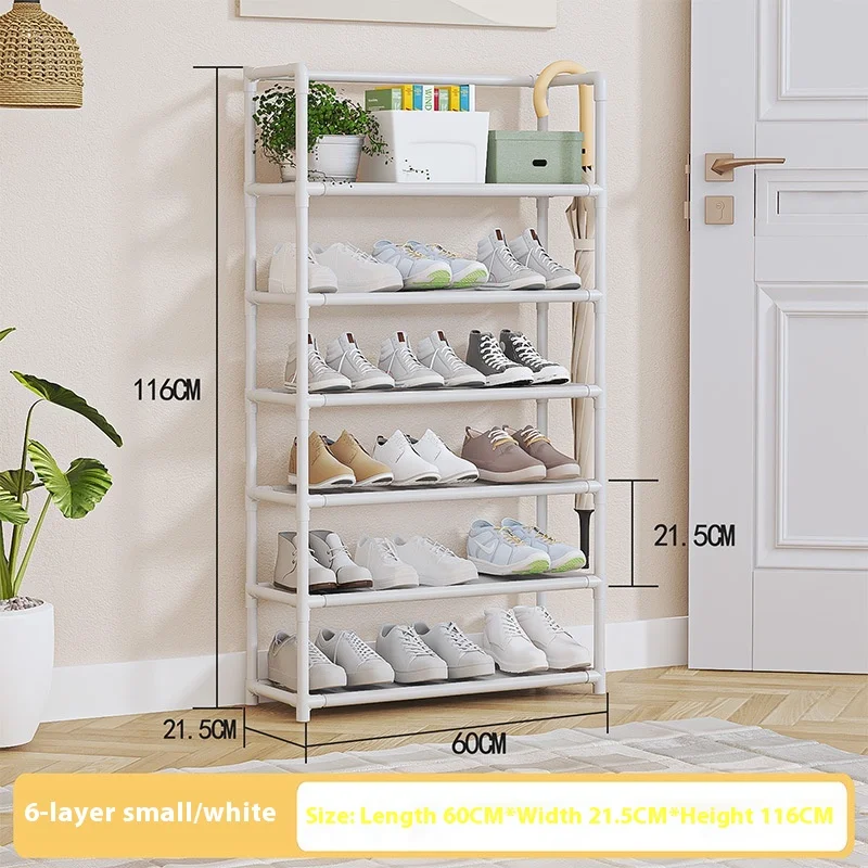 4/5/6 Layer Shelf Living Room Storage Rack Assembled Shoe Rack Portable Shoe Shelf Metal Bedroom Storage