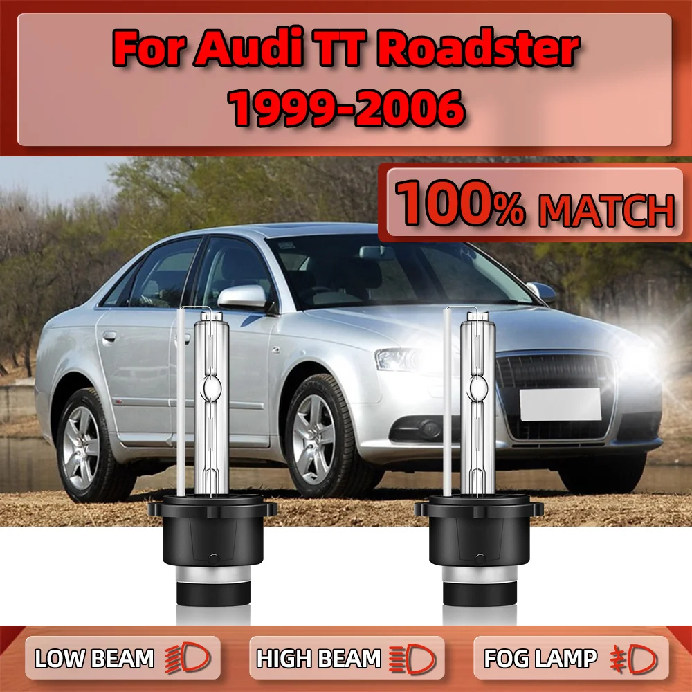 

2Pcs D2S HID Xenon Headlight Bulbs 12V 35W Replacement Xenon Lamps 6000K For Audi TT Roadster 1999-2001 2002 2003 2004 2005 2006