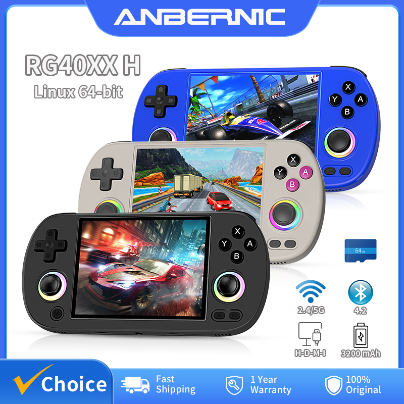 ANBERNIC RG40XX H Retro Handheld Game Console 4.0â IPS 64 Bit Linux System RGB Joystick Video Console Supports 5G WiFi Bluetooth