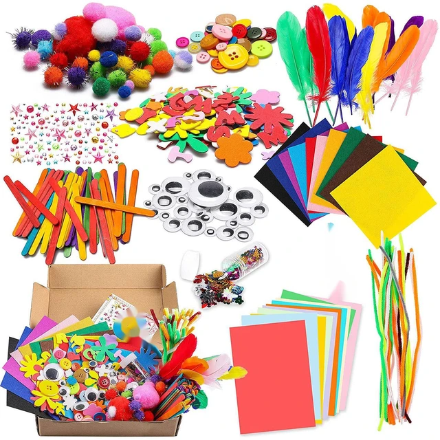 1000pcs Complete Art Supplies for Kids Craft Art Kit for Boys Girls  Kindergarten Home Supplies Christmas Crafts Folding Box - AliExpress