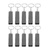 10Pcs Aluminum Alloy Emergency Survival Whistle Double Tube High Frequency Survival Whistle with Keychain 3