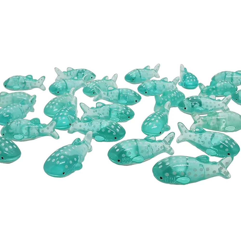 5/10pcs Whale Shark Miniatures - Resin Charms Cabochons for Slime or Decoden - Mini Fairy Garden Animals