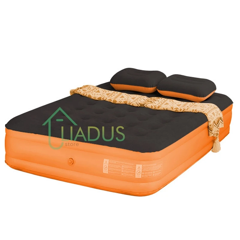 

Outdoor Sleeping Pad Camping Inflatable Mattress with Pillows Travel Mat Folding Bed Ultralight Air Cushion Hiking Trekking
