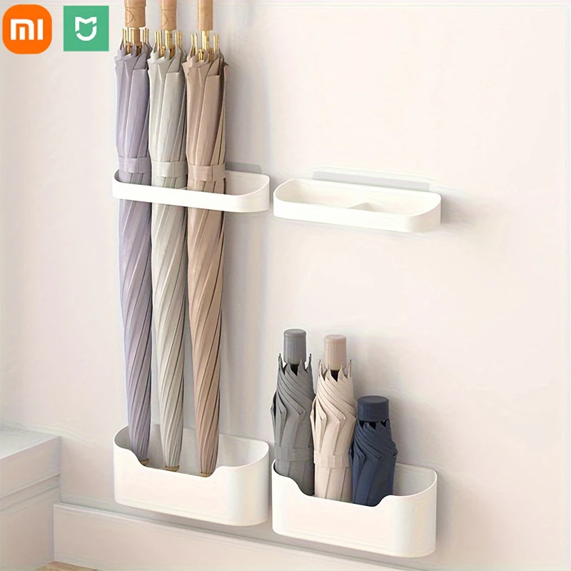 Xiaomi Wall Mounted Umbrella Holder Nail Free Fastener Style Multi-Functional Home Umbrella Storage Rack umbrella holder umbrella storage rack
