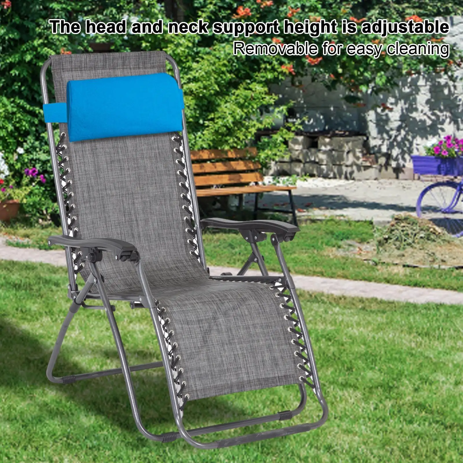 Cuscini per Sdraio, Cuscino Universale Rimovibile con Cinghia, Facile da Installare, Comodo Cuscino per Pausa Pranzo - immagine 2