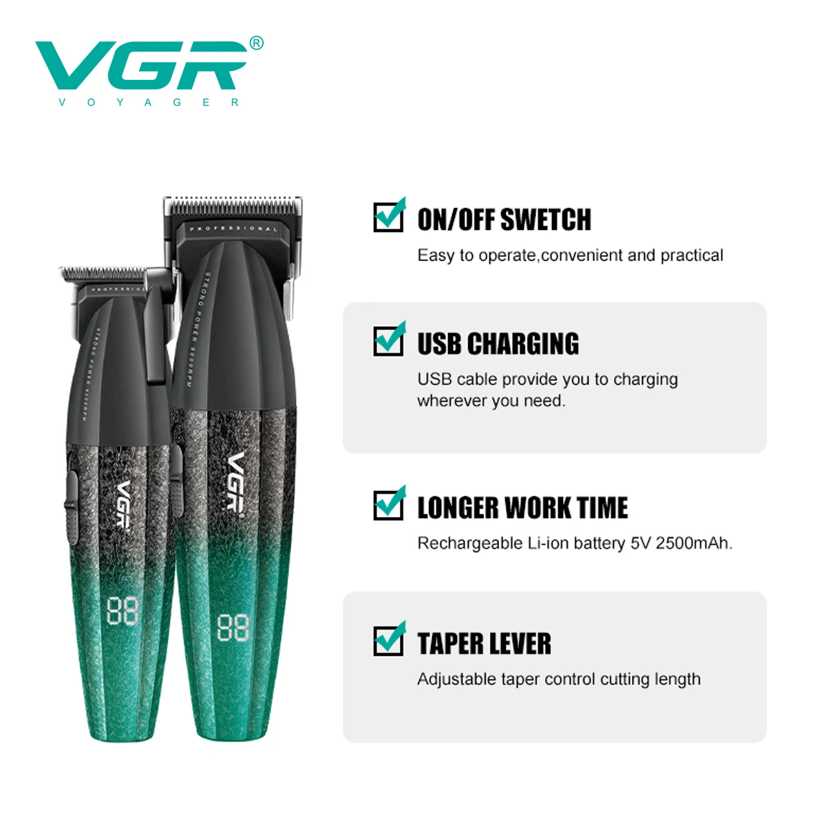 VGR ماكينة قص شعر احترافية ماكينة تشذيب شعر 9000 د...