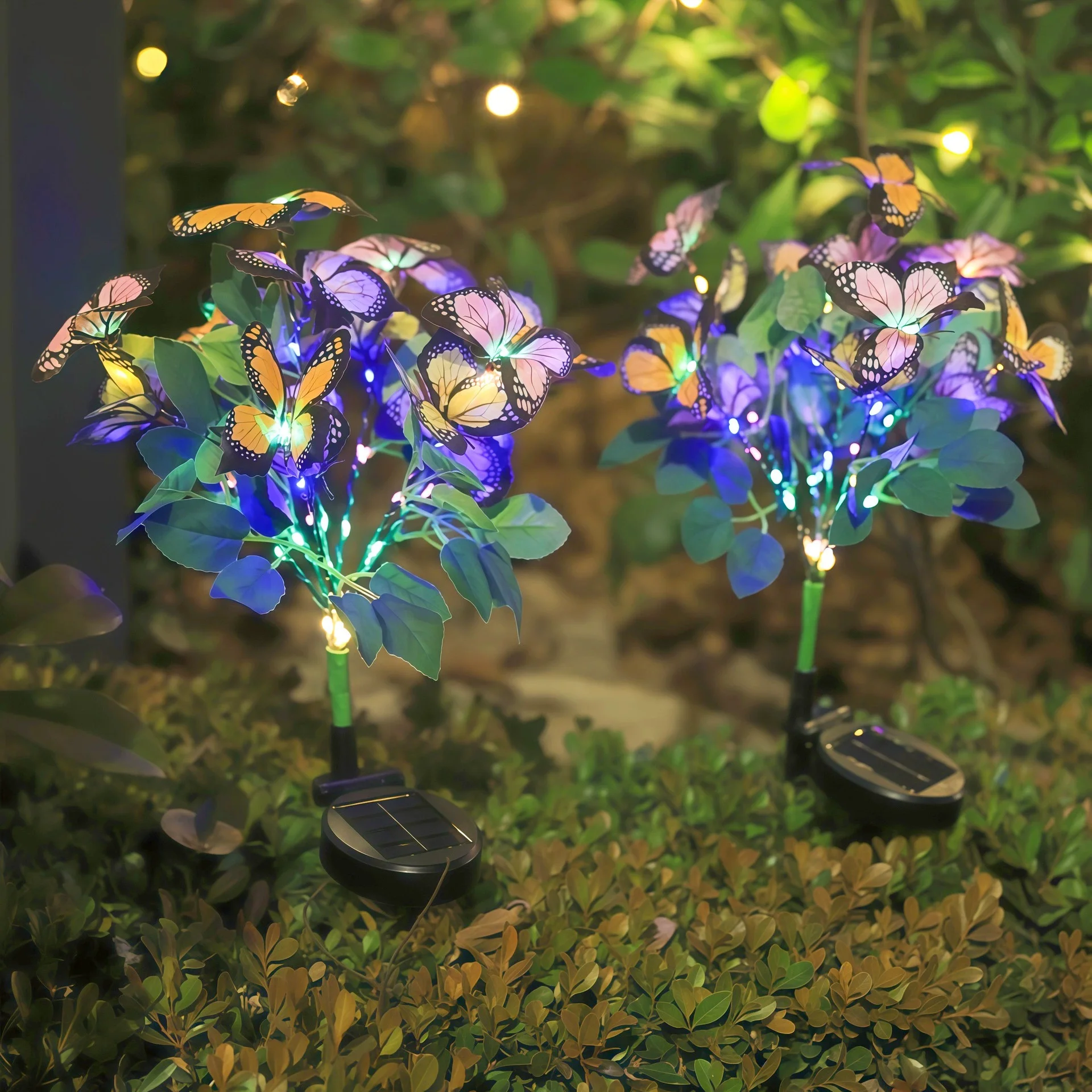 Butterfly Sunflower Simulation Outdoor Solar Light LED Lawn Lamp Home Garden Sunmmer Landscape Lighting Wedding Fairy Lights decorative lights,led fairy lights