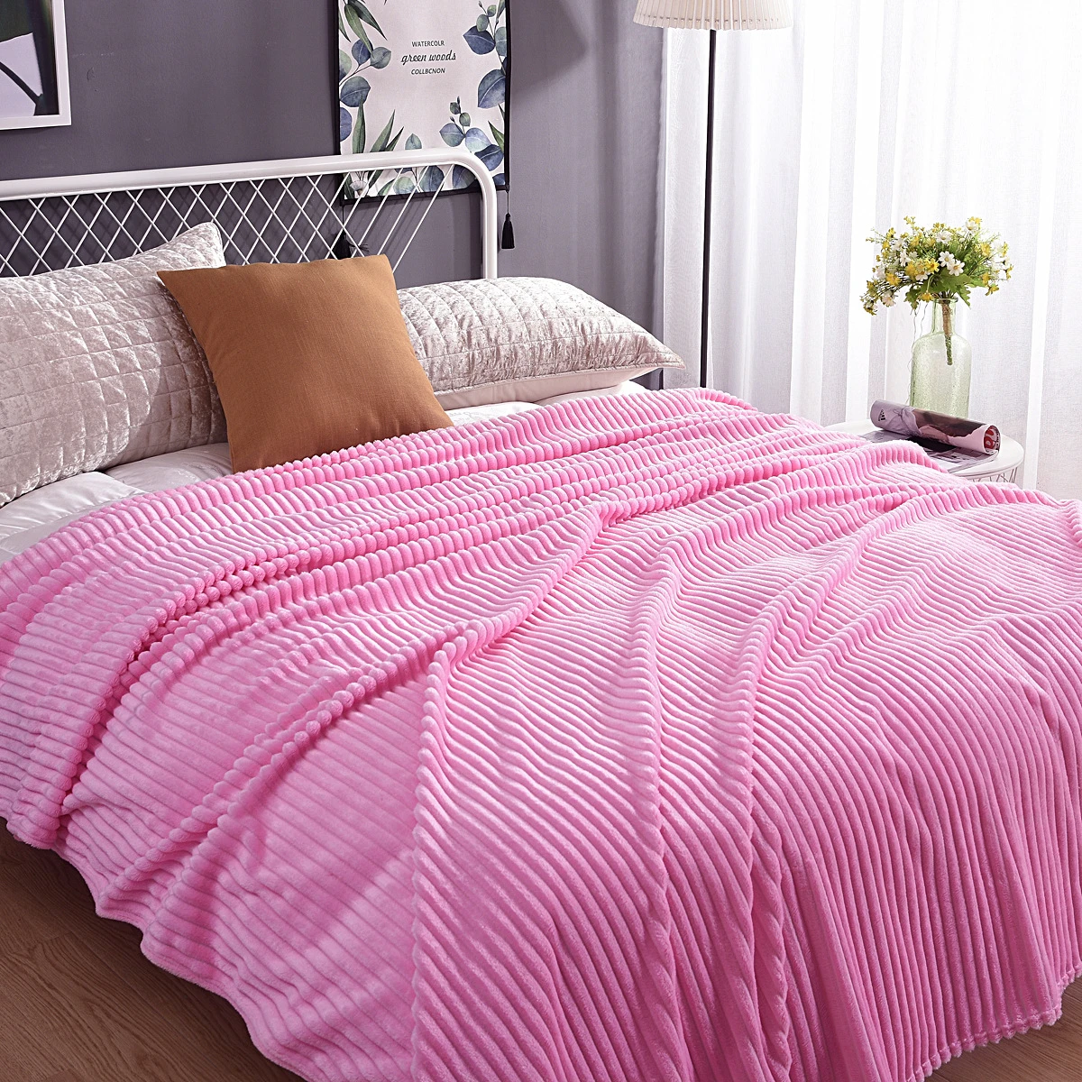 Autumn And Winter Thickened Velvet Blanket Solid Color Sofa Bed Blanket