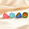88040-861f35.jpg Bague géométrique à la mode pour femmes et filles, bagues incurvées en acier inoxydable bleu/vert/rose, bijoux esthétiques, cadeau féminin