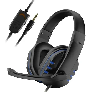 Cuffie da gioco cablate da 3,5 mm per PS4 PlayStation 4, PC, con microfono per chat