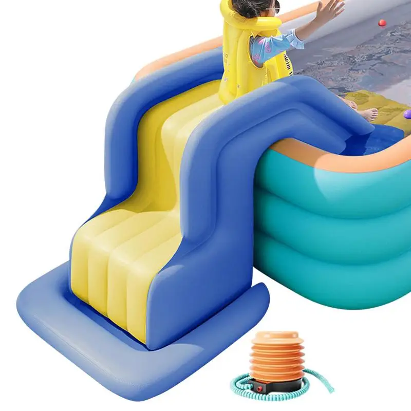 Kids Inflatable Water Slide Wider Steps Swimming Pool Supplies Bouncer ...