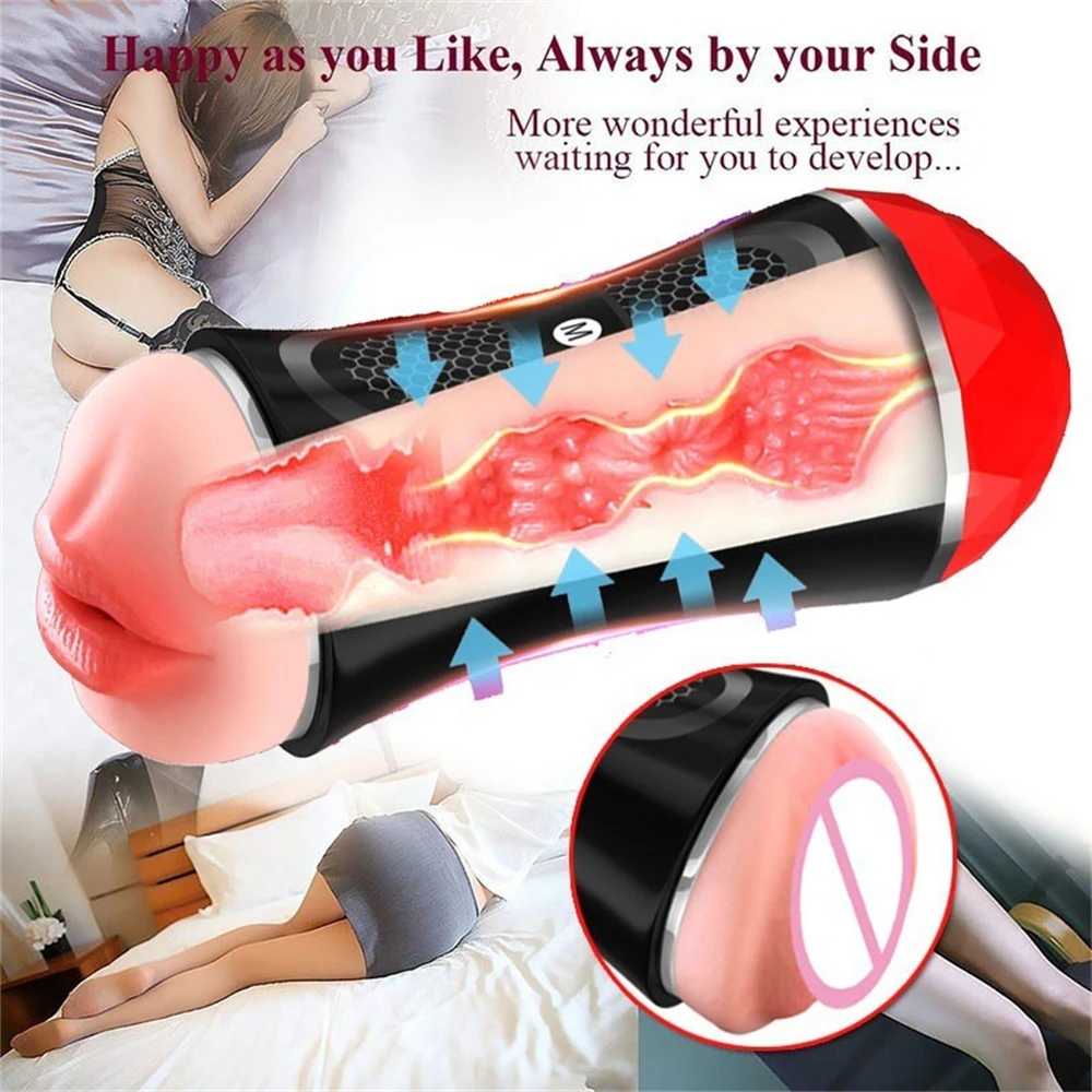 Male Masturbator Masturbator for Men Pocket Pussy Sex Toys Real Mouth Vagina Vacuum Sucking Blowjob Machine Cup Adults 18